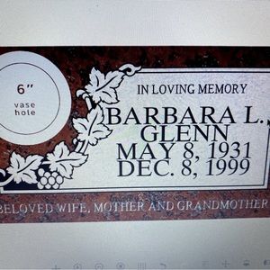 Flat granite headstone / flat bronze and granite headstone /foot marker